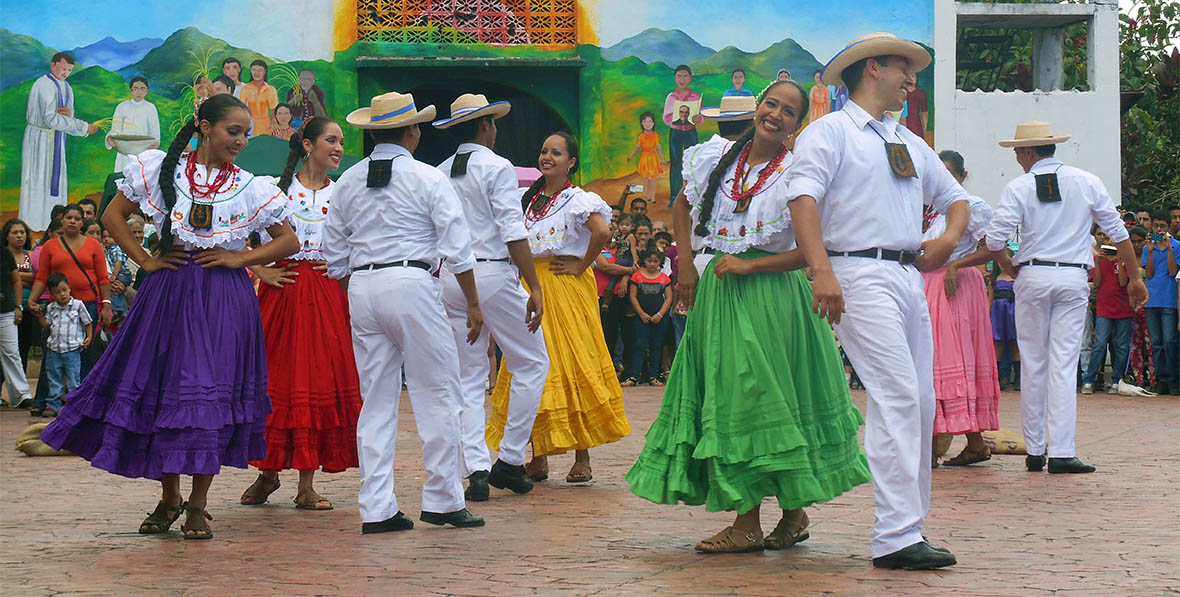 dancers at winter festival in perquin El Salvador