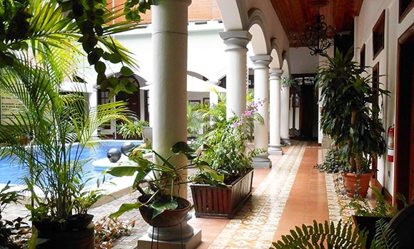 courtyard at real la merced in granada nicaragua