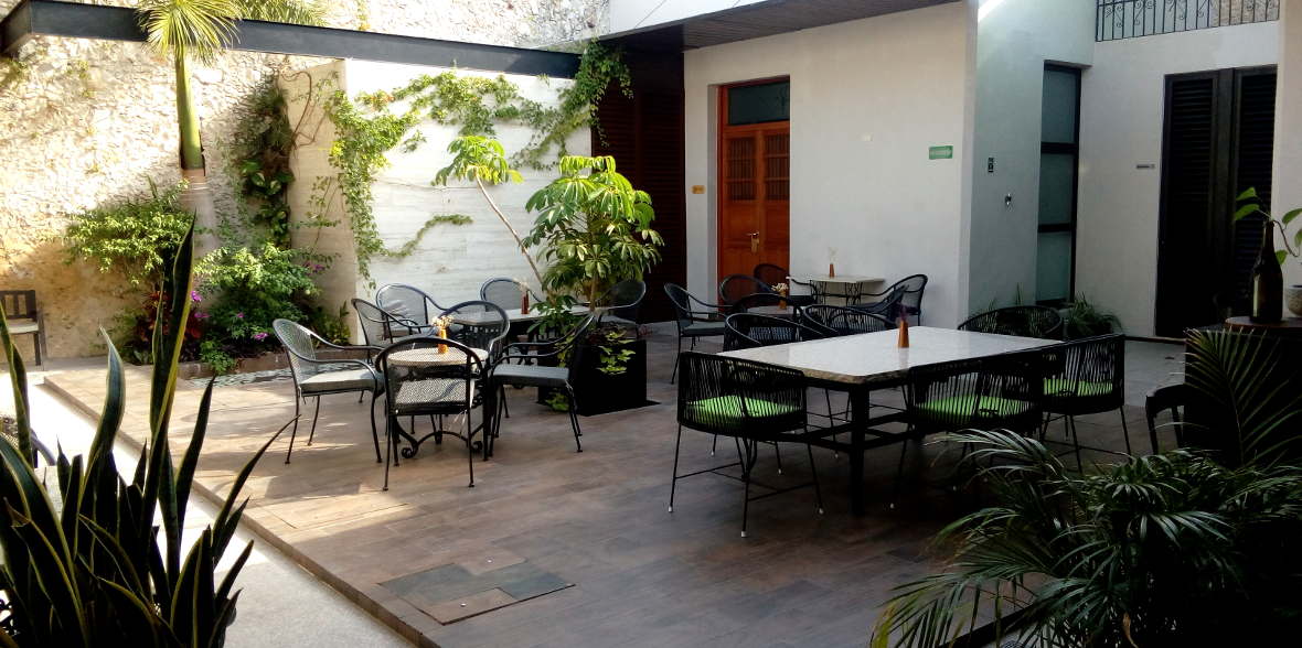 central outdoor space at Ya'ax Hotel in Merida