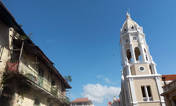 church steeple in casco viejo panama